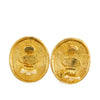 Chanel CC Gold Plated Angel Oval Clip On Earrings Secondhand