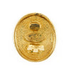 Chanel CC Gold Plated Angel Oval Clip On Earrings Secondhand