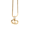 Dior Gold Plated Strass CD Logo Pendant Necklace Secondhand