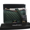 Chanel Old Medium Quilted Iridescent Goatskin Rainbow Hardware Boy Flap Secondhand