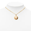 Chanel Gold Plated Faux Pearl Logo Round Pendant Necklace Secondhand