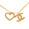 Chanel CC Gold Plated and Heart Pendant Necklace Secondhand