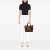 Prada Vitello Daino Trimmed Tessuto Satchel Secondhand