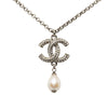 Chanel CC Brass Strass and Faux Pearl Pendant Necklace Secondhand