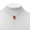 Hermès Palladium Plated Lacquered Cage D H Pendant Necklace Secondhand