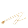 Dior Gold Plated Strass CD Logo Oval Pendant Necklace Secondhand