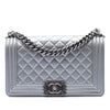 Chanel Old Medium Quilted Metallic Caviar Boy Flap Secondhand