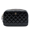Chanel CC Quilted Patent Cosmetic Pouch Secondhand