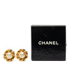 Chanel Gold Plated Faux Pearl Flower Clip On Earrings Secondhand