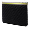 Secondhand Chanel Large Quilted Nylon Fluo Boy O Case Clutch