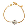Chanel CC Gold Plated Resin and Crystal Soccer Ball Charm Bracelet Secondhand