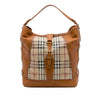 Burberry Haymarket Check Coated Canvas and Calfskin Bucket Bag Secondhand
