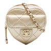 Chanel Mini Quilted Metallic Lambskin CC In Love Heart Bag Secondhand