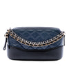 Secondhand Chanel Bicolor Aged Calfskin Gabrielle Double Zip Clutch with Chain