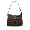 Fendi Zucca Canvas Double Flap Shoulder Bag Secondhand
