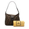 Fendi Zucca Canvas Double Flap Shoulder Bag Secondhand