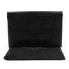 Saint Laurent Croc Embossed Patent Clutch Secondhand