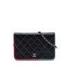 Chanel CC Quilted Lambskin Multicolor Border Full Flap Wallet on Chain Secondhand