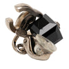 Secondhand Chanel CC Brass Cube Rhinestone Drop Clip On Earrings