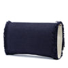 Saint Laurent Large Fringe Linen Monogram Belle De Jour Clutch Secondhand