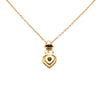 Dior Gold Plated Rhinestone CD Heart Pendant Necklace Secondhand