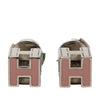Hermès Palladium Plated Enamel Cage D H Push Back Earrings Secondhand