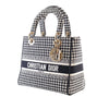 Dior Medium Embroidered Canvas Houndstooth Lady D Lite Secondhand