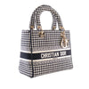 Dior Medium Embroidered Canvas Houndstooth Lady D Lite Secondhand