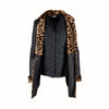 Secondhand Moschino Cheap and Chic Leather Coat with Leopard Printed Fur 