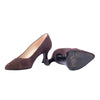 Secondhand Chanel Chocolate Brown Suede CC Pumps - '90s
