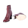 Secondhand Tory Burch Dark Carmine Leather Turnlock Heeled Ankle Boots