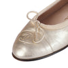 SECOND HAND Chanel Gold Leather CC Logo Ballet Flats