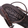 SECOND HAND Yves Saint Laurent Rive Gauche Brown Croc-Effect Platform Sandals