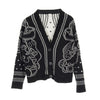 Vintage Hermes Brides De Gala Cashmere Cotton Cardigan Black White