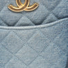 Chanel Small CC Quilted Denim Front Pocket Chain Hobo Bag Secondhand