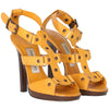 Jimmy Choo Mustard Leather Sandals - 2000s Second hand