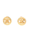 Chanel CC Gold Plated Round Clip On Earrings Secondhand