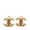 Chanel CC Gold Plated Spiked Clip On Earrings Secondhand