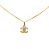 Chanel CC Gold Plated Strass Pendant Necklace Secondhand