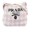 Prada Raffia Effect Crochet Embroidered Logo Crossbody Secondhand