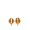 Chanel CC Gold Plated Round Clip On Earrings Secondhand