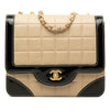 Chanel CC Bicolor Chocolate Bar Lambskin and Patent Square Flap Secondhand