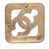 Secondhand Chanel CC Gold Plated Rhombus Brooch