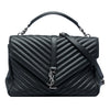 Saint Laurent Large Chevron Sheepskin Monogram College Satchel Secondhand