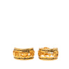 Chanel Gold Plated Logo Hoop Clip On Earrings Secondhand