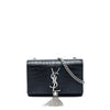 Saint Laurent Small Croc Embossed Leather Monogram Kate Tassel Crossbody Secondhand