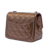 Chanel Mini Square Classic Metallic Striped Patent Single Flap Secondhand