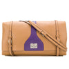 Prada Beige and Purple Leather Shoulder Bag - 2000s Second hand