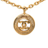 Chanel CC Gold Plated Sunburst Medallion Pendant Necklace Secondhand