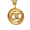 Chanel CC Gold Plated Sunburst Medallion Pendant Necklace Secondhand